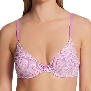 Maidenform One Fab Fit Demi, Lightly Padded Underwire T-Shirt Bra Pink Size 36D